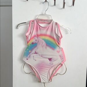 Place Girls Pink Unicorn & Rainbow One-Piece Swimsuit